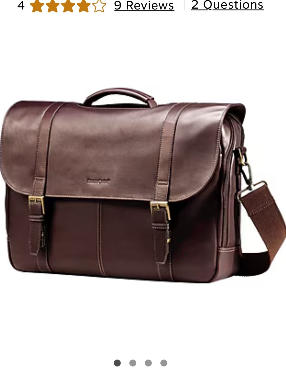 Samsonite Dark Brown Leather Messenger Bag -